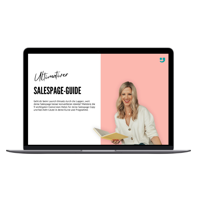 Mockup vom Salespage-Guide mit Titelbild auf Tablet.